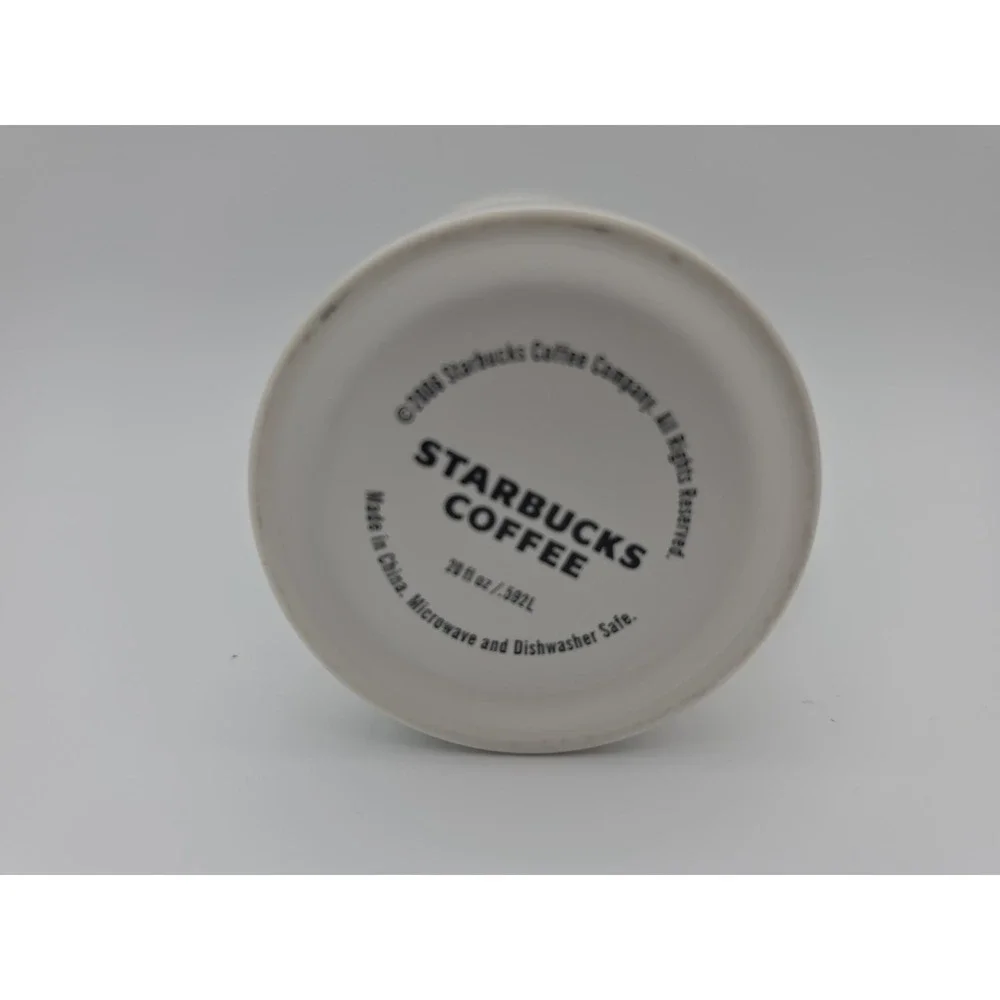 Starbucks Venti Coffee Mug 20oz Tall White Ceramic Latte Mug Barista Cup 2006